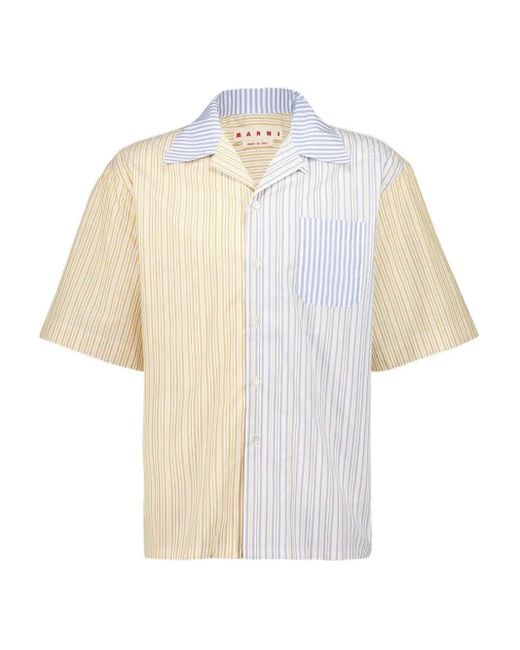 Marni White Striped Two-Tone Shirt for men