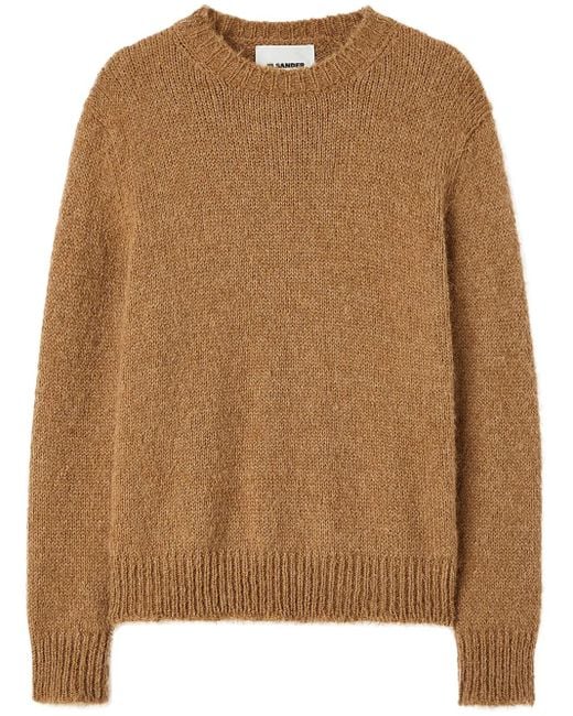 Jil Sander Brown Crew-Neck Wool Jumper