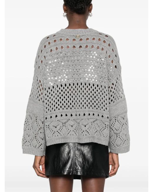 Twinset Gray Sequin Jumper