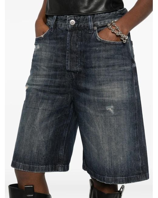DIESEL Gray De-Sire Distressed-Detail Shorts