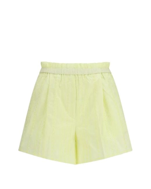 Forte_forte Yellow Les Fleurs Embroidered Shorts
