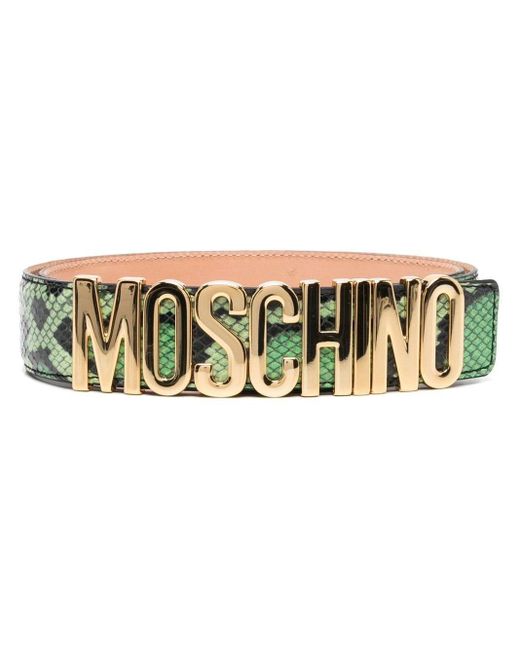 Ceinture ajustable à effet peau de serpent Moschino pour homme en coloris  Vert | Lyst