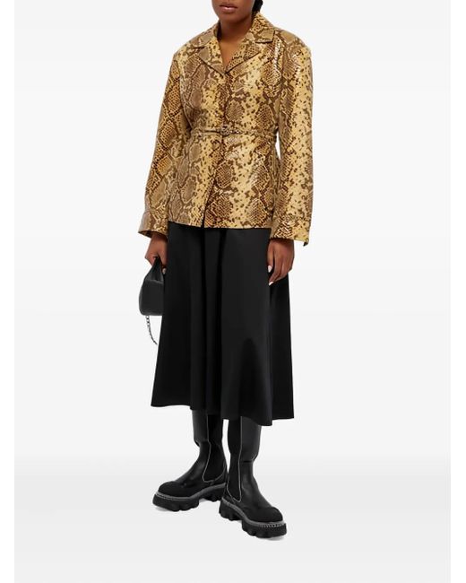 Saks Potts Metallic Lisbet Snakeskin Belted Jacket