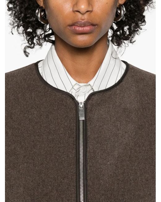 Totême  Brown Wool Zipped Jacket