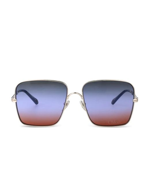 Chloé Blue Square-Frame Sunglasses