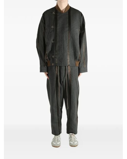 Uma Wang Green Jovan Striped Jacket for men