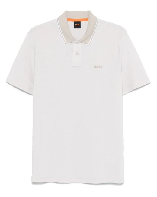Polo Con Applicazione di Boss in White da Uomo