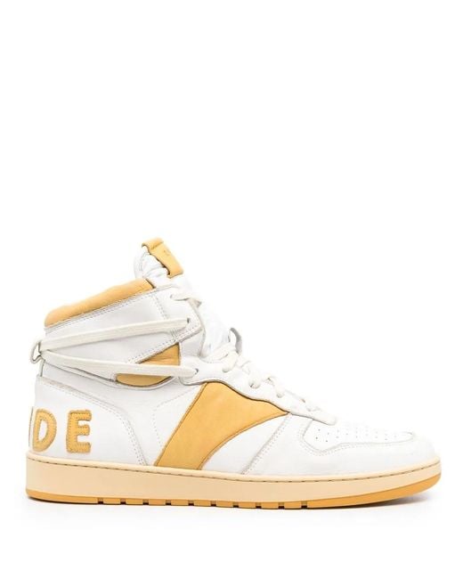 Rhude Metallic Logo-Lettering Panelled Sneakers for men