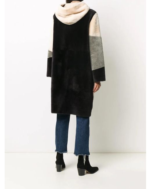 Liska Multicolor Hooded Single-Breasted Coat