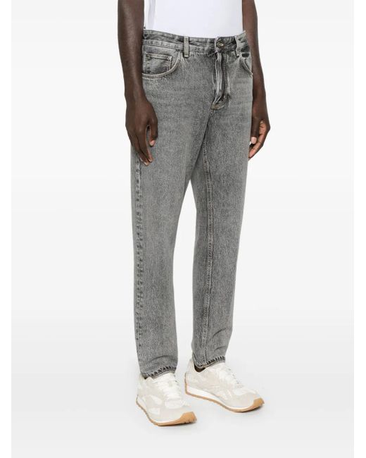 PT Torino Gray Logo-Patch Jeans for men
