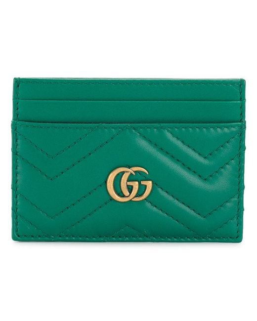 Gucci Green Gg Marmont Card Holder