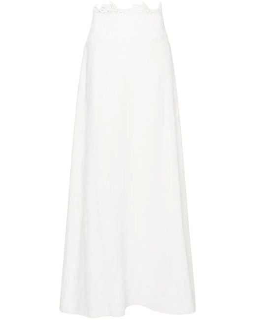 Ermanno Scervino White Broderie-Anglaise Long Skirt