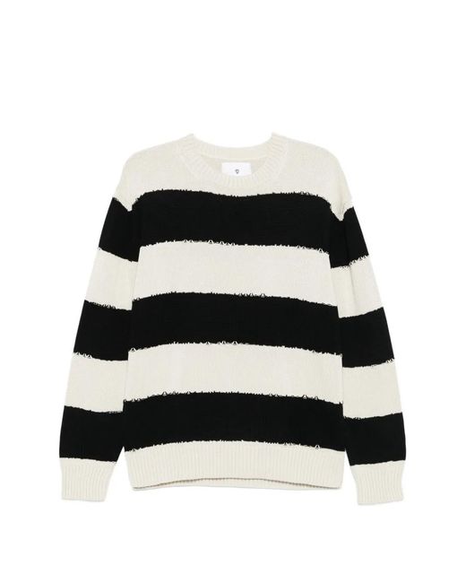 Seven Gauge Gestreifter Pullover in Black für Herren