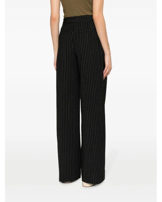 MICHAEL Michael Kors Black Pinstripe-Pattern Palazzo Pants