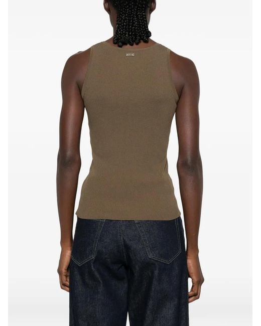 Max Mara Green Editta Ribbed-Knit Tank Top