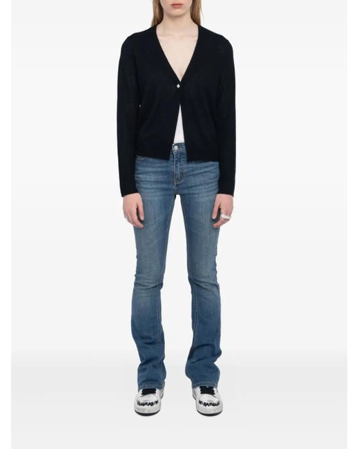 Zadig & Voltaire Blue Manylla Button-Up V-Neck Cardigan