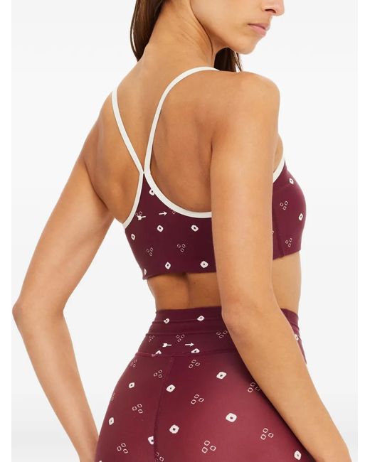The Upside Purple Bandhani-Print Sports Bra
