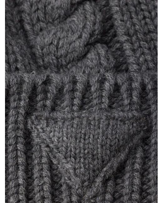 Prada Gray Wool Beanie