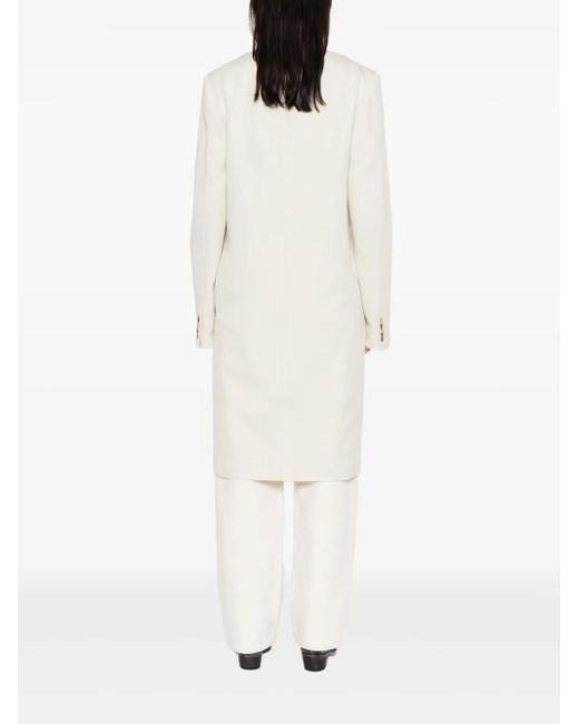 Calvin Klein White Evelyn Shawl Collar Coat
