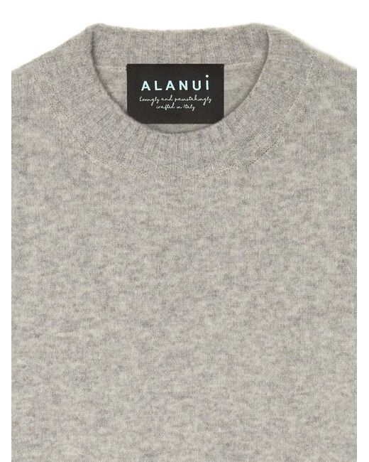 Alanui Gray Crew-Neck Knitted Sweater