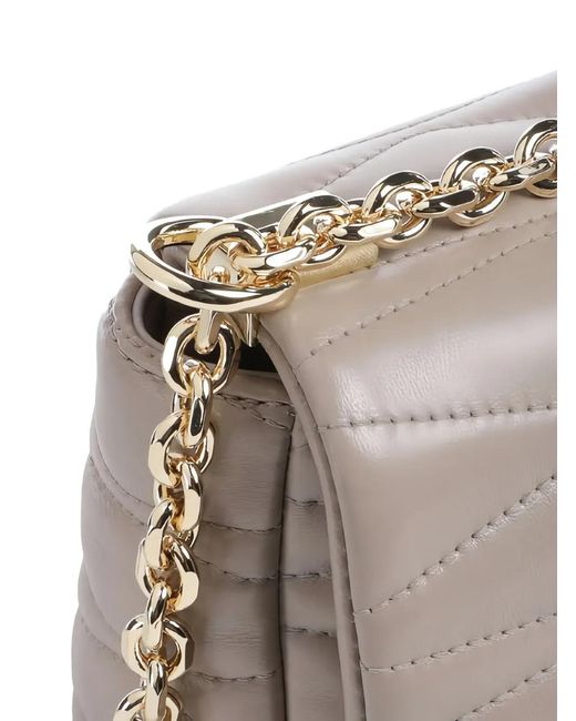 Furla Gray Medium 1927 Quilted Leather Shoulder Bag