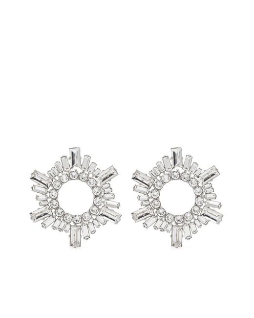 AMINA MUADDI White Begum Mini Crystal-embellished Earrings