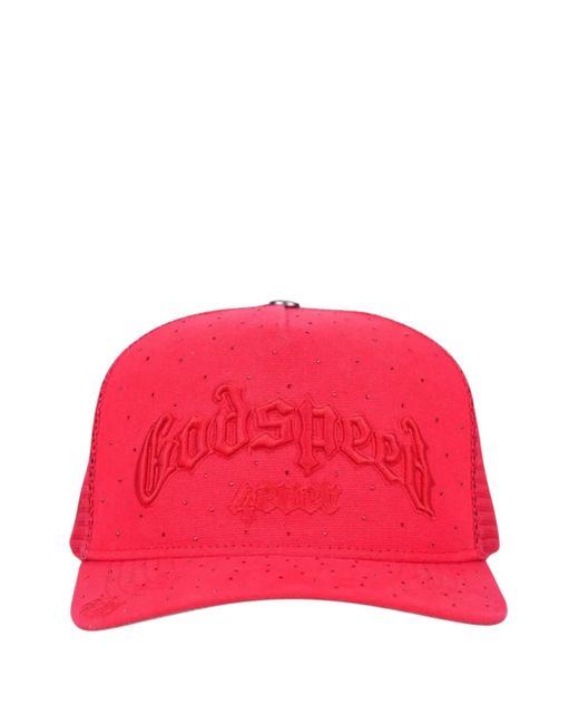 Godspeed Red Forever Trucker Embellished Baseball Cap for men