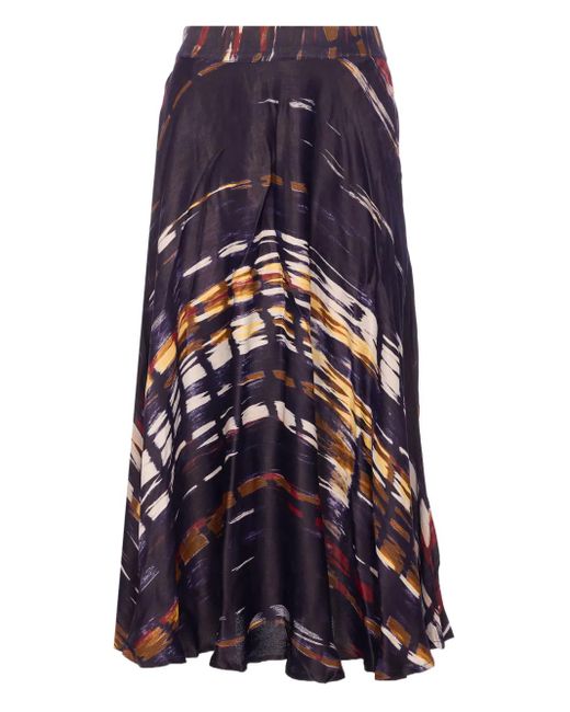 Yavi Purple Printed Skirt