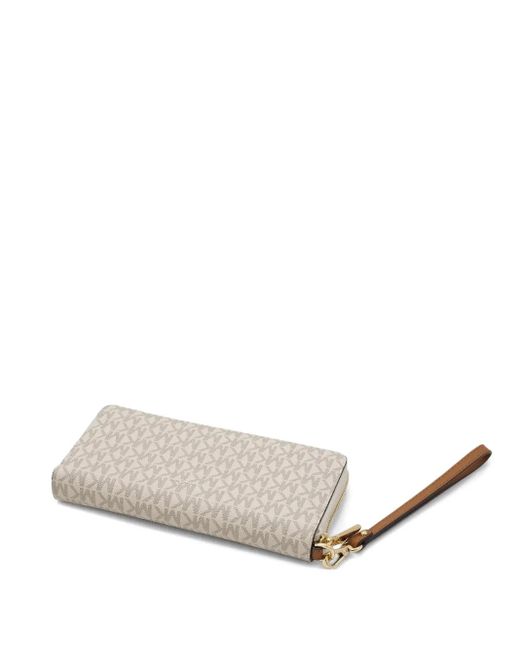 MICHAEL Michael Kors White Jet Set Monogrammed Zip Wallet