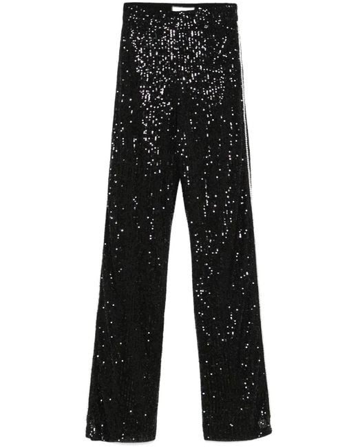 Nissa Black Sequined Trousers