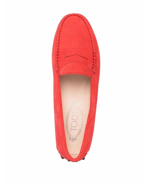 Tod's Red Gommini Mocassino Loafers