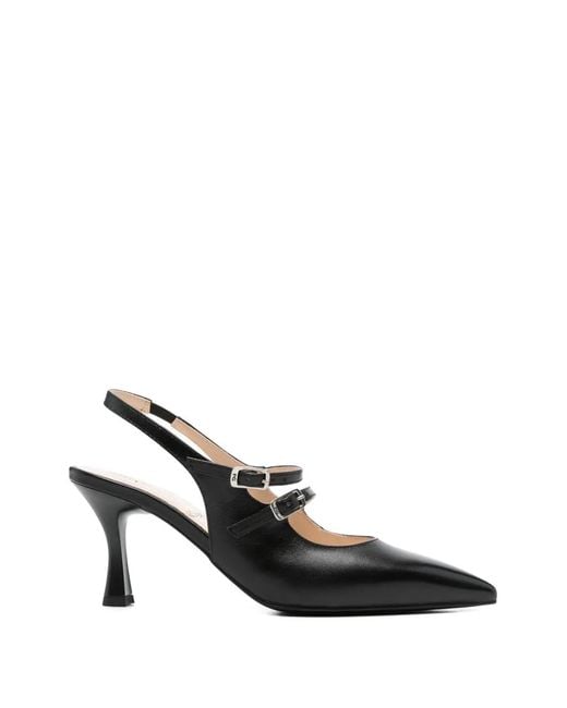 Nero Giardini Black Buckle-Strap Pumps