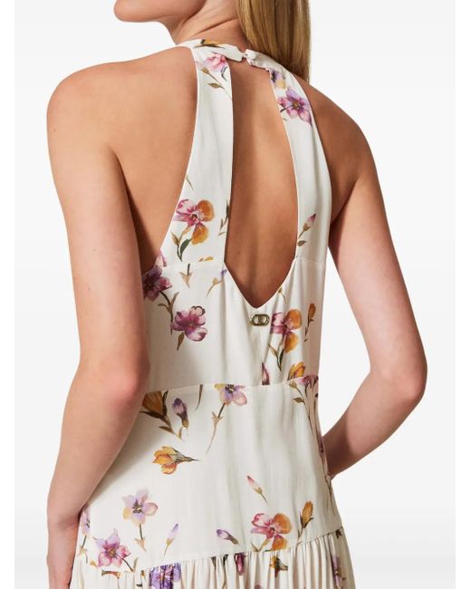 Abito Midi A Fiori di Twinset in White