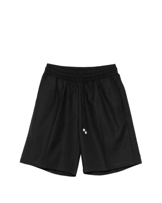 John Richmond Black Drawstring-Waist Shorts for men