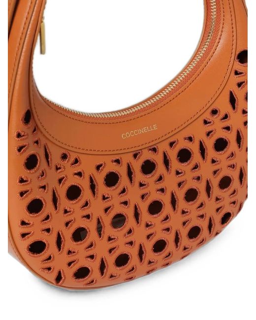 Coccinelle Brown Whisper Perforated Shoulder Bag