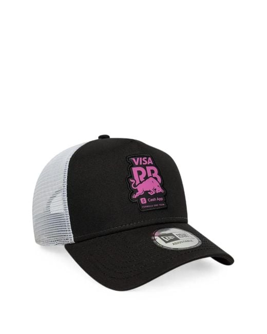KTZ Black Logo-Patch Mesh-Panel Trucker Cap for men