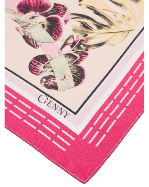 Genny Pink Abstract-Pattern Scarf