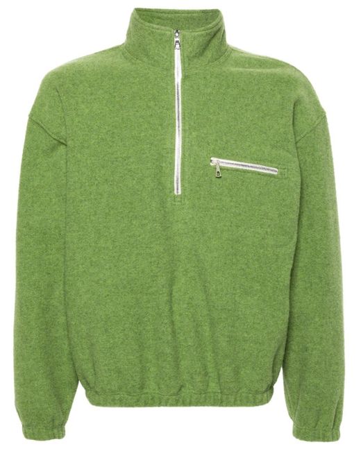 Rier Fleece-Sweatshirt mit halblangem Reißverschluss in Green für Herren