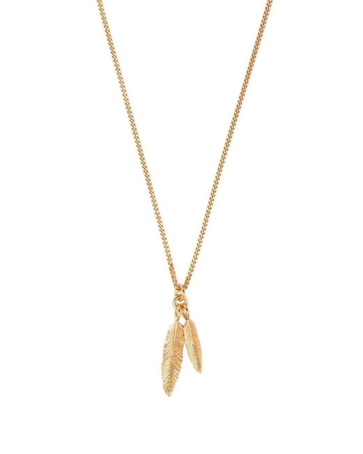 Emanuele Bicocchi Metallic Twin Feather Pendant Necklace