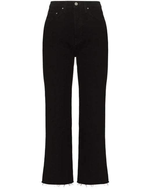 Totême Black Cropped Straight-Leg Jeans