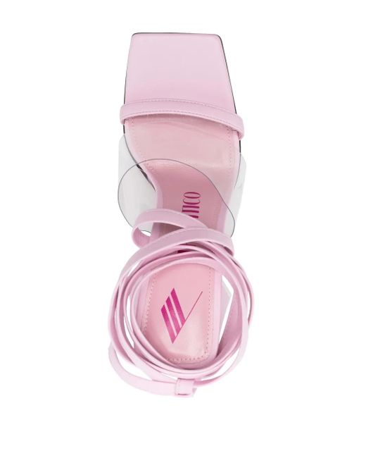 The Attico Pink Isa Ankle-Tie Sandals