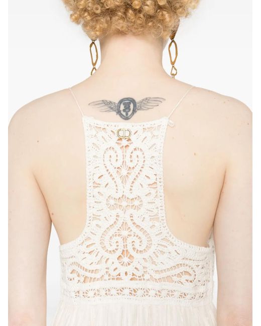 Twinset White Crochet-Detailing Dress