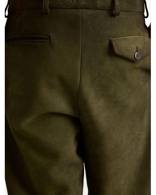 Prada Green Suede Pants for men