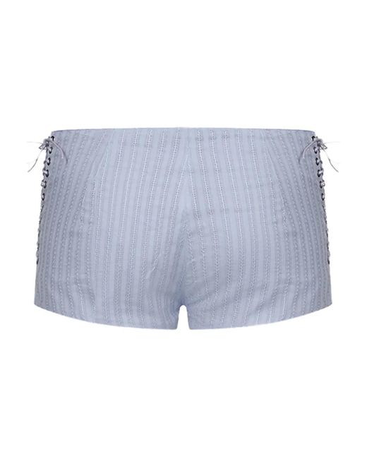 Ludovic de Saint Sernin Blue Lace-Up Cotton Shorts