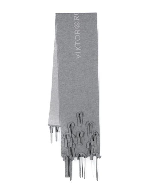 Sciarpa Con Logo Jacquard di Viktor & Rolf in Gray