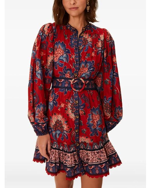 Farm Rio Red Balloon Mini Dress