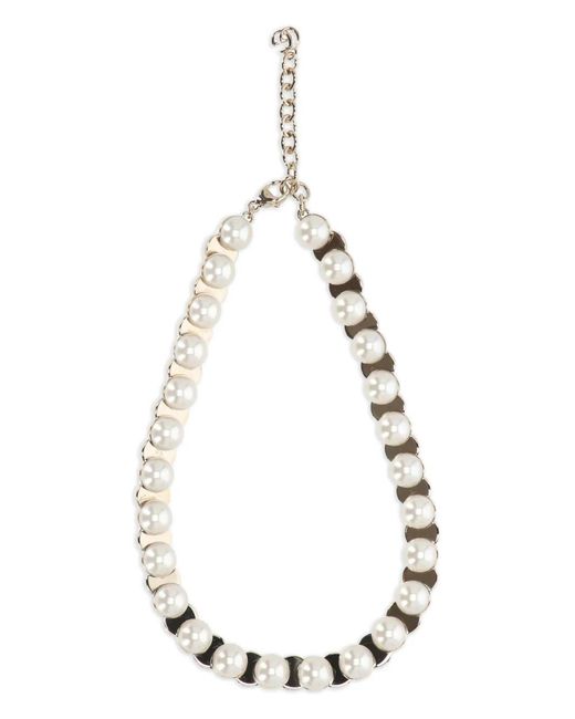 Gucci White Pearl-Embellishment Necklace