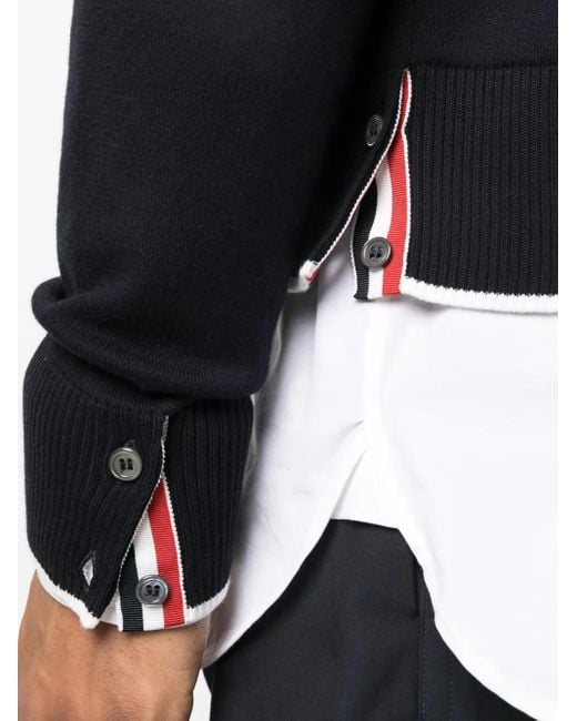 Thom Browne Black Fish Icon-Intarsia Jumper for men