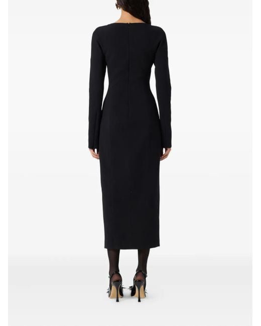 Blumarine Black Crystal-Embellished Midi Dress
