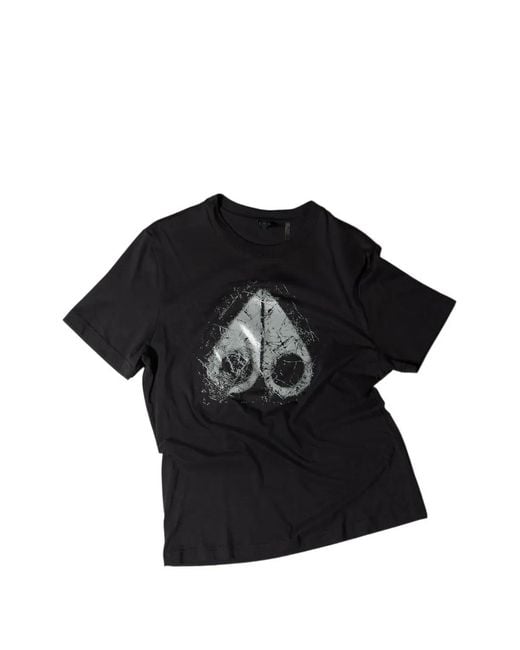 Moose Knuckles Black Logo-Print T-Shirt for men